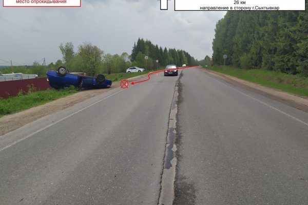 В Сыктывдине при опрокидывании автомобиля пострадал пассажир 