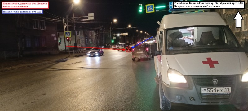 В Сыктывкаре водитель Niva не пропустил карету скорой помощи